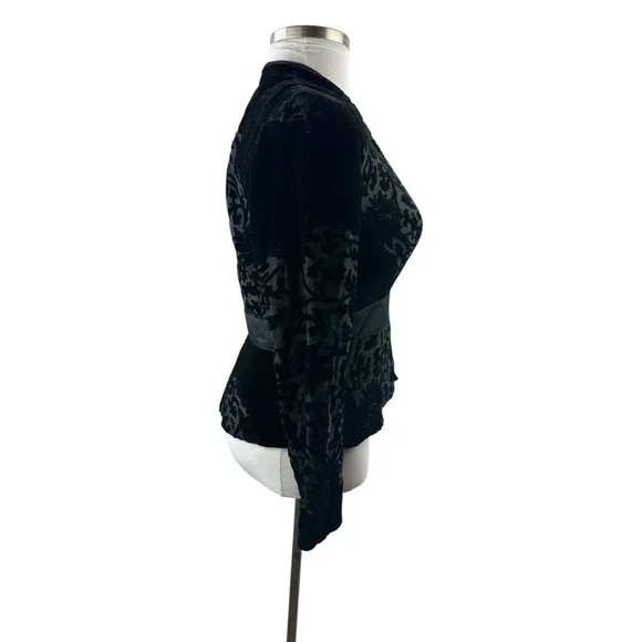 NWT Vintage Ever Beauty Jacket Black Velvet Size 10 Whimsigoth Dark Romantic - Picture 11 of 16